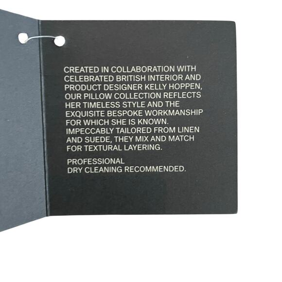 Restoration Hardware Suede & Linen Lumbar Pillow Cover 13x21 Camel NEW - Picture 12 of 13